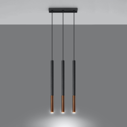 Lampa wisząca MOZAICA 3L czarny/miedź SOLLUX SL.0889