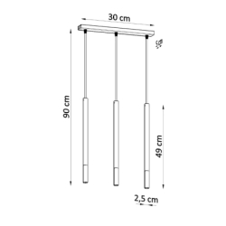 Lampa wisząca MOZAICA 3L czarny/miedź SOLLUX SL.0889