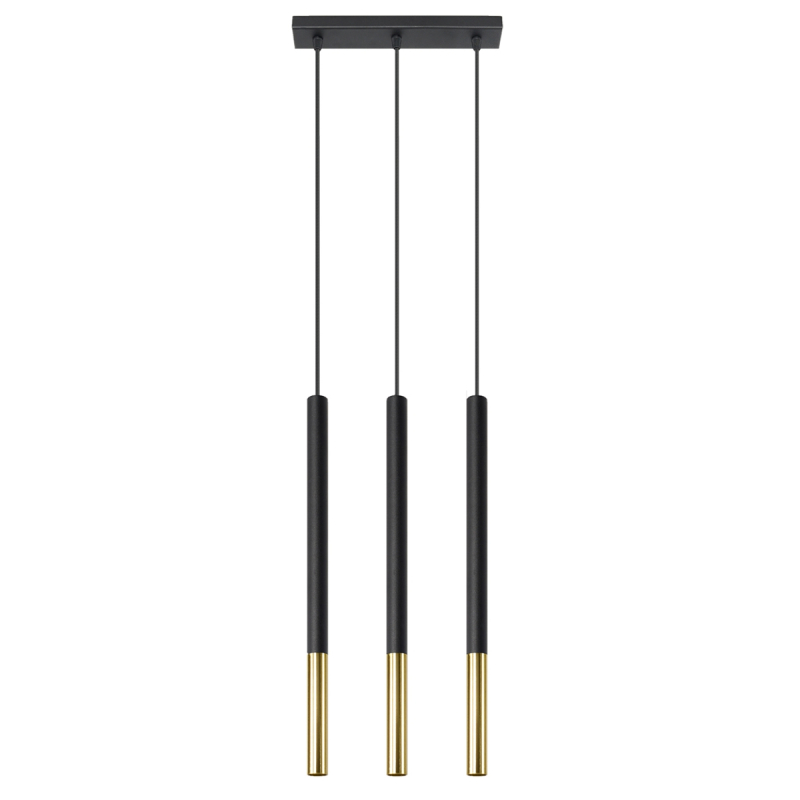 Lampa wisząca MOZAICA 3L czarny/złoto SOLLUX SL.0892