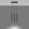 Lampa wisząca MOZAICA 3L czarny/złoto SOLLUX SL.0892
