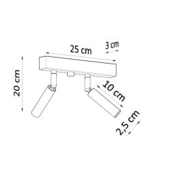Plafon EYETECH 2 czarny SOLLUX SL.0898