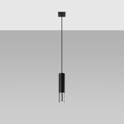 Lampa wisząca LOOPEZ 1 czarny/chrom SOLLUX SL.0940