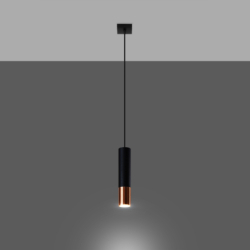 Lampa wisząca LOOPEZ 1 czarny/miedź SOLLUX SL.0946
