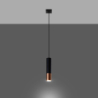 Lampa wisząca LOOPEZ 1 czarny/miedź SOLLUX SL.0946