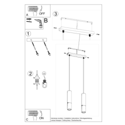 Lampa wisząca LOOPEZ 2 czarny/miedź SOLLUX SL.0947