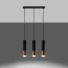 Lampa wisząca LOOPEZ 3L czarny/miedź SOLLUX SL.0948