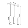 Lampa wisząca LOOPEZ 3L czarny/miedź SOLLUX SL.0948