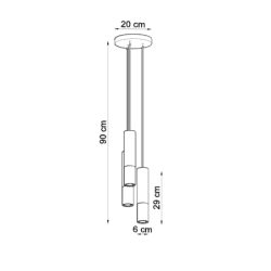 Lampa wisząca LOOPEZ 3P czarny/miedź SOLLUX SL.0949