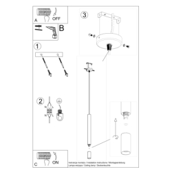 Lampa wisząca WEZYR 1 czarna SOLLUX SL.0960