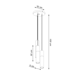 Lampa wisząca PABLO 3P czarna SOLLUX SL.1014