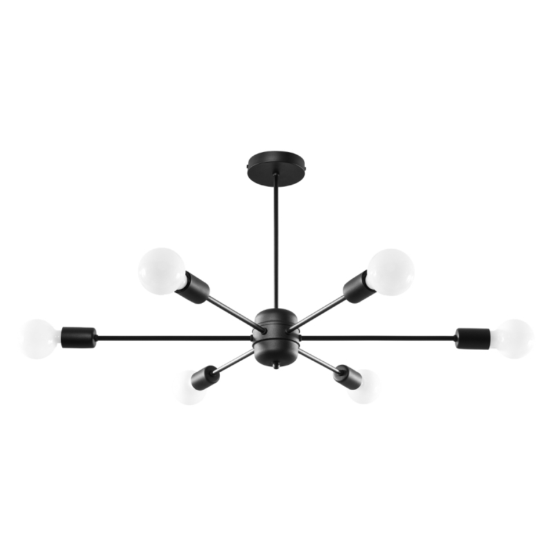 Żyrandol LANGO 6 czarny SOLLUX SL.1023