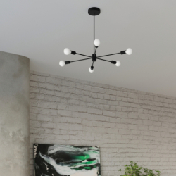 Żyrandol LANGO 6 czarny SOLLUX SL.1023