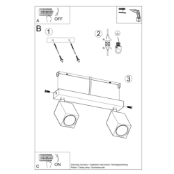 Plafon KEKE 2 dąb SOLLUX SL.1036