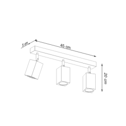 Plafon KEKE 3 dąb SOLLUX SL.1037