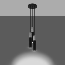 Lampa wisząca BORGIO 3P czarny SOLLUX SL.1081