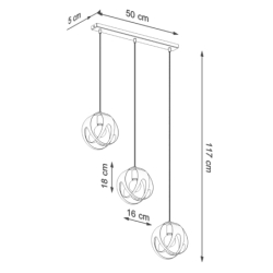Lampa wisząca TULOS 3L biała SOLLUX SL.1085
