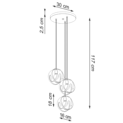Lampa wisząca TULOS 3P czarna SOLLUX SL.1088