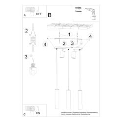 Lampa wisząca RING 3 biały SOLLUX SL.1098