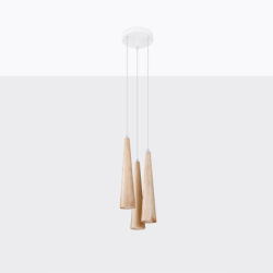 Lampa wisząca SULA 3P naturalne drewno SOLLUX SL.1101