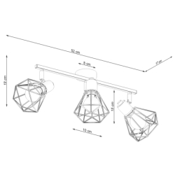 Plafon ARTEMIS 3 biały SOLLUX SL.1104