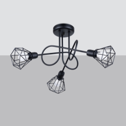 Żyrandol ARTEMIS 3S czarny SOLLUX SL.1109