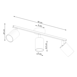 Plafon LEMMI 3 biały SOLLUX SL.1125