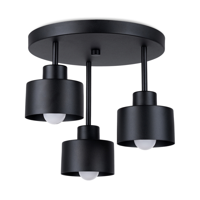 Plafon SAVAR 3 czarny SOLLUX SL.1131