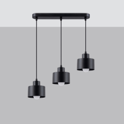 Lampa wisząca SAVAR 3 czarna SOLLUX SL.1133