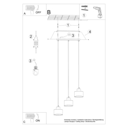 Lampa wisząca SAVAR 3 czarna SOLLUX SL.1133