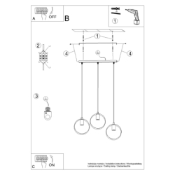 Lampa wisząca TITRAN 3 biała SOLLUX SL.1138