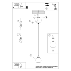 Lampa wisząca ALINO 1 czarna SOLLUX SL.1141