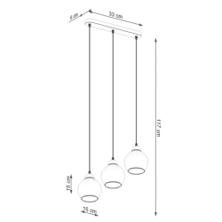 Lampa wisząca ALINO 3 czarna SOLLUX SL.1142