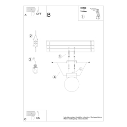 Plafon YOLI 1 czarny SOLLUX SL.1151
