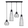 Lampa wisząca SUBA 4L czarna SOLLUX SL.1167