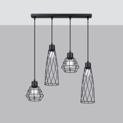 Lampa wisząca SUBA 4L czarna SOLLUX SL.1167