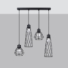 Lampa wisząca SUBA 4L czarna SOLLUX SL.1167