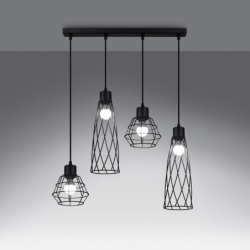Lampa wisząca SUBA 4L czarna SOLLUX SL.1167