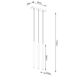 Lampa wisząca PASTELO 3L złota SOLLUX SL.1171
