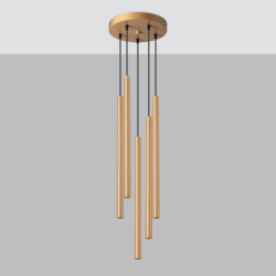 Lampa wisząca PASTELO 5P złota SOLLUX SL.1174