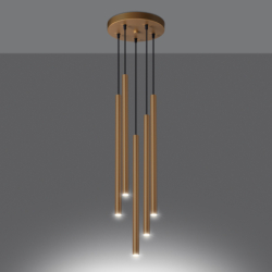 Lampa wisząca PASTELO 5P złota SOLLUX SL.1174