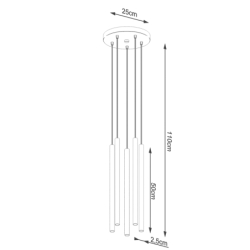 Lampa wisząca PASTELO 5P biała SOLLUX SL.1175