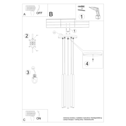 Lampa wisząca PASTELO 5P biała SOLLUX SL.1175