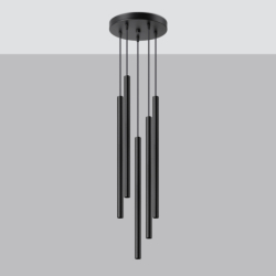 Lampa wisząca PASTELO 5P czarna SOLLUX SL.1176