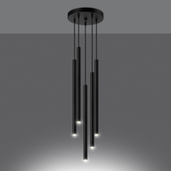 Lampa wisząca PASTELO 5P czarna SOLLUX SL.1176