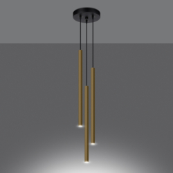 Lampa Wisząca PASTELO 3P złoty połysk SOLLUX SL.1197