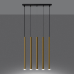 Lampa Wisząca PASTELO 5L złoty połysk SOLLUX SL.1198