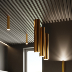 Lampa Wisząca LAGOS 1 złoty połysk SOLLUX SL.1200