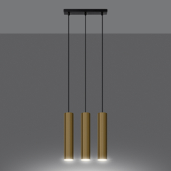 Lampa Wisząca LAGOS 3 złoty połysk SOLLUX SL.1201
