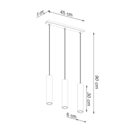 Lampa Wisząca LAGOS 3 złoty połysk SOLLUX SL.1201