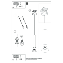Lampa Wisząca LAGOS 1 chrom SOLLUX SL.1204